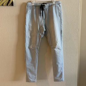Men’s Light Wash Skinny Streach Denim Joggers